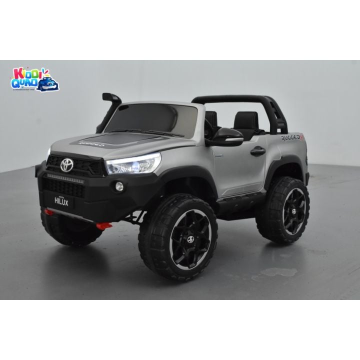 Toyota Hilux gris Mat 24 Volts électrique pour enfant écran mp4, 4x4 électrique enfant 2 places