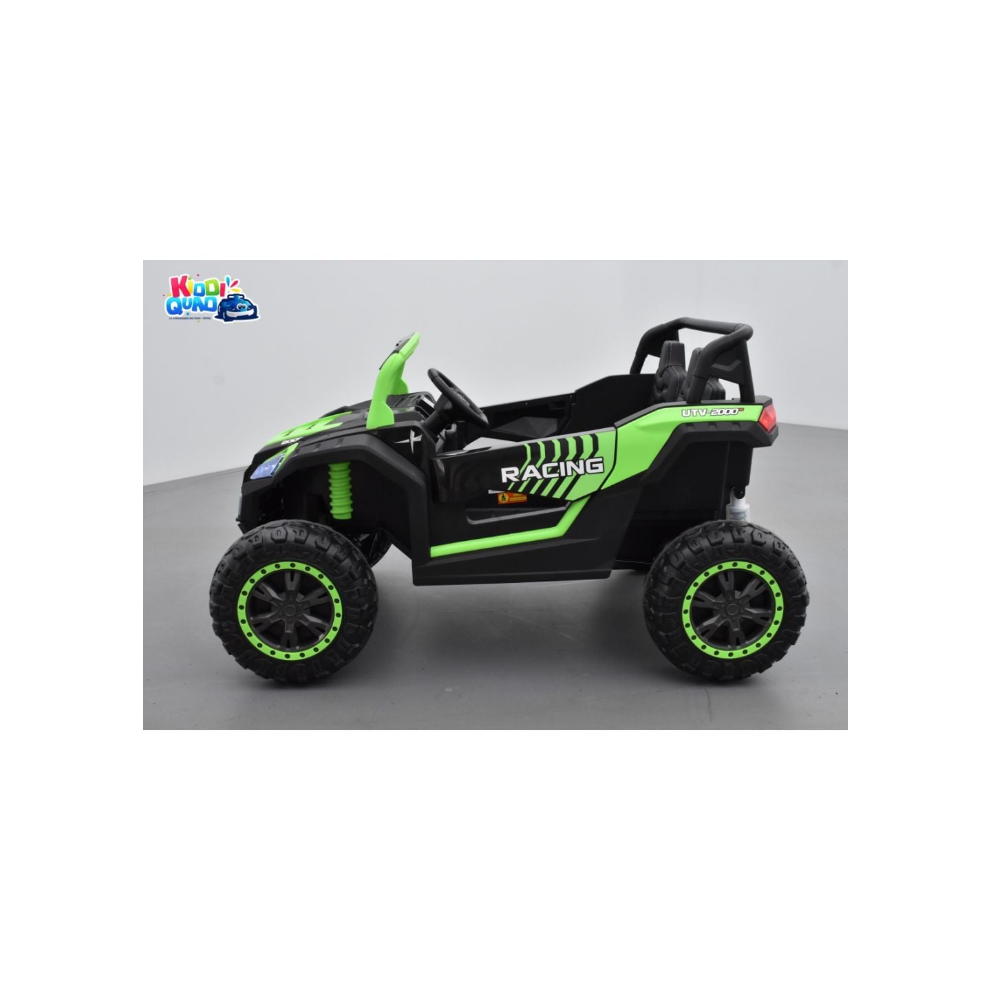 Buggy Big Horn 24 Volts 7Ah vert, 4 moteurs de 60 watts, buggy deux places, buggy électrique enfant