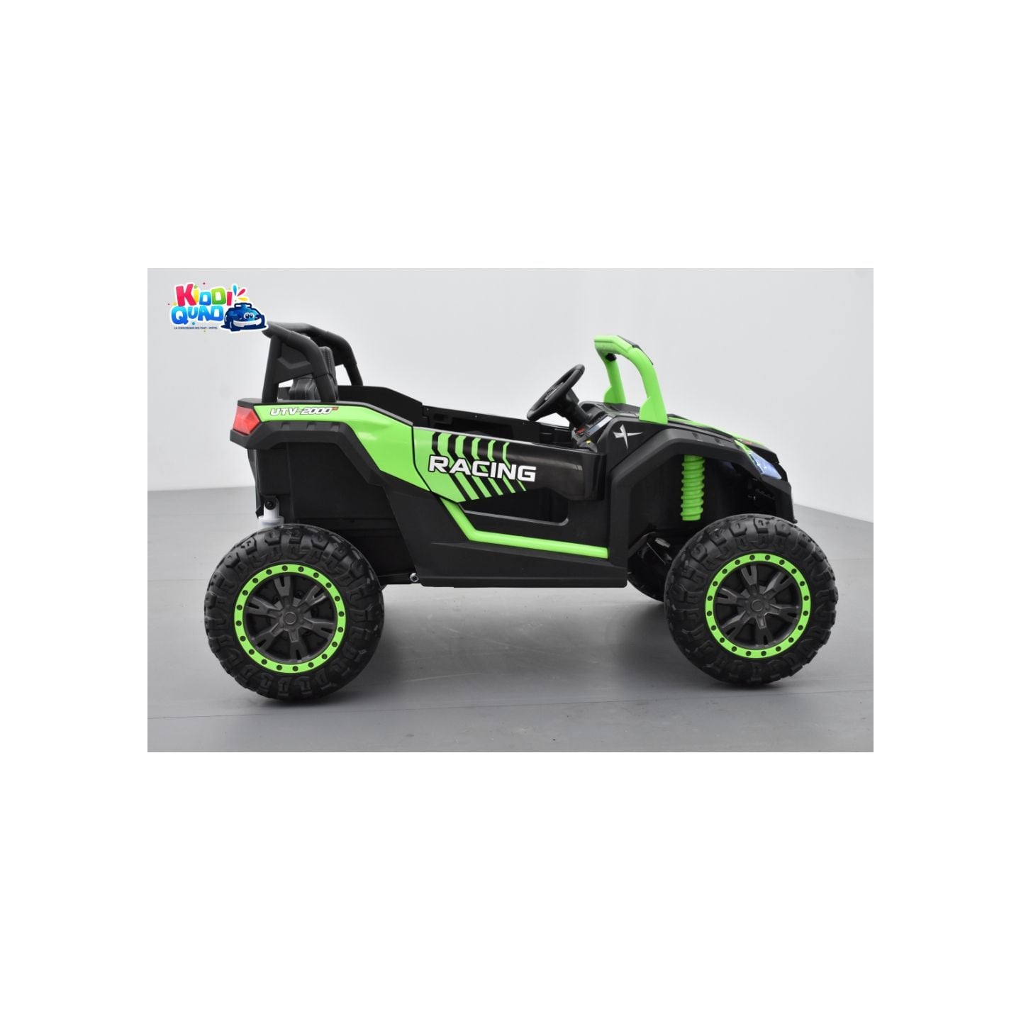 Buggy Big Horn 24 Volts 7Ah vert, 4 moteurs de 60 watts, buggy deux places, buggy électrique enfant