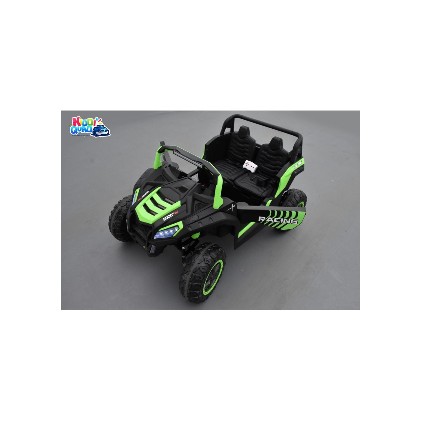 Buggy Big Horn 24 Volts 7Ah vert, 4 moteurs de 60 watts, buggy deux places, buggy électrique enfant