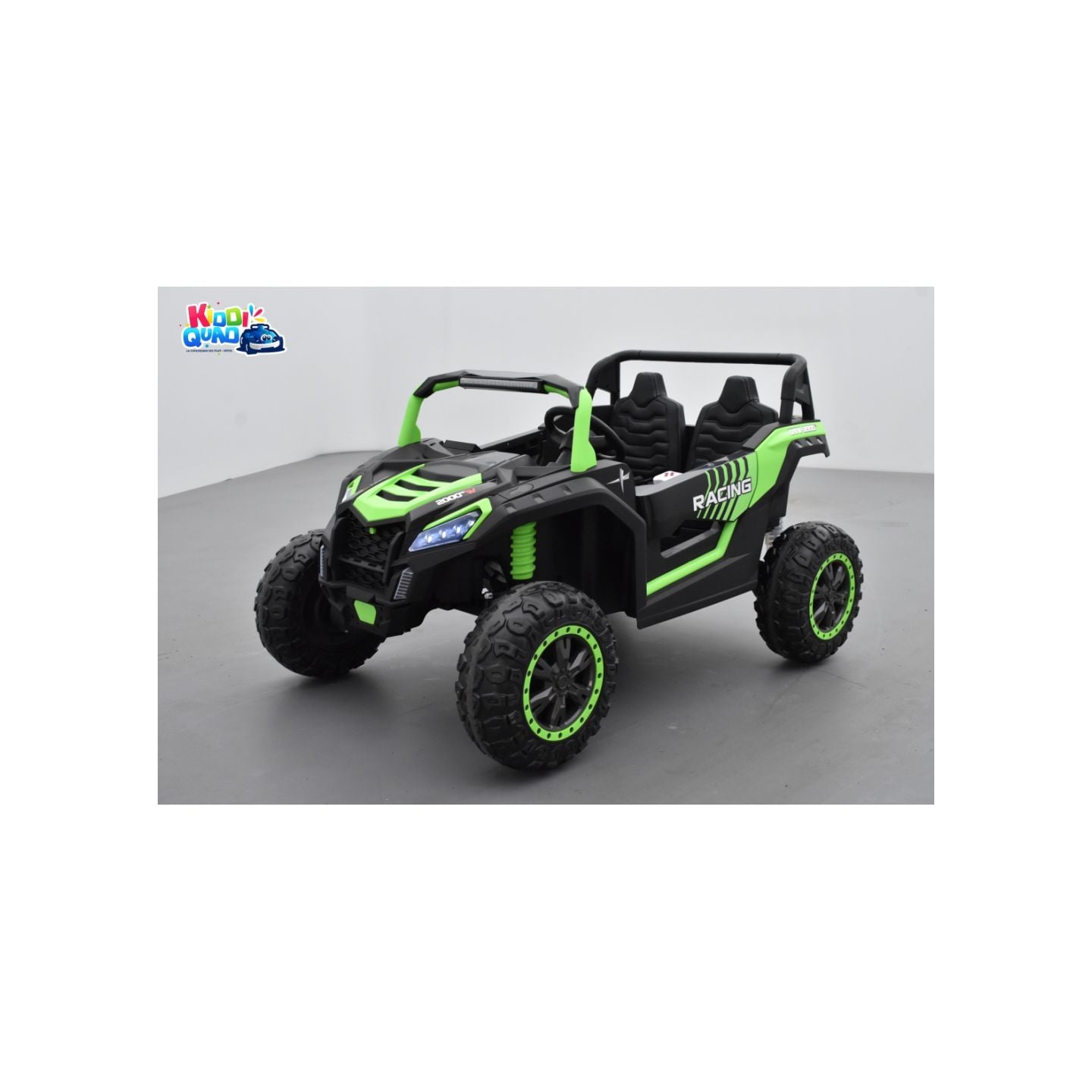 Buggy Big Horn 24 Volts 7Ah vert, 4 moteurs de 60 watts, buggy deux places, buggy électrique enfant