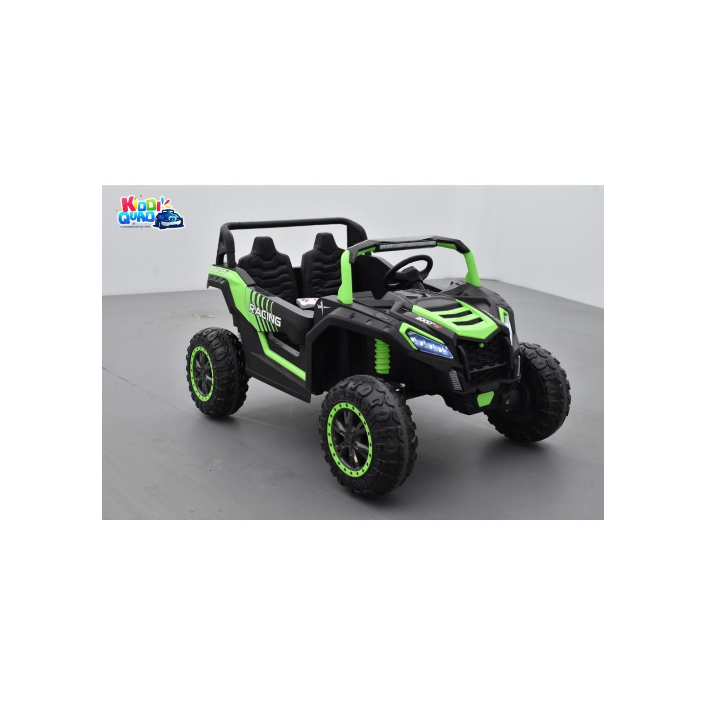 Buggy Big Horn 24 Volts 7Ah vert, 4 moteurs de 60 watts, buggy deux places, buggy électrique enfant