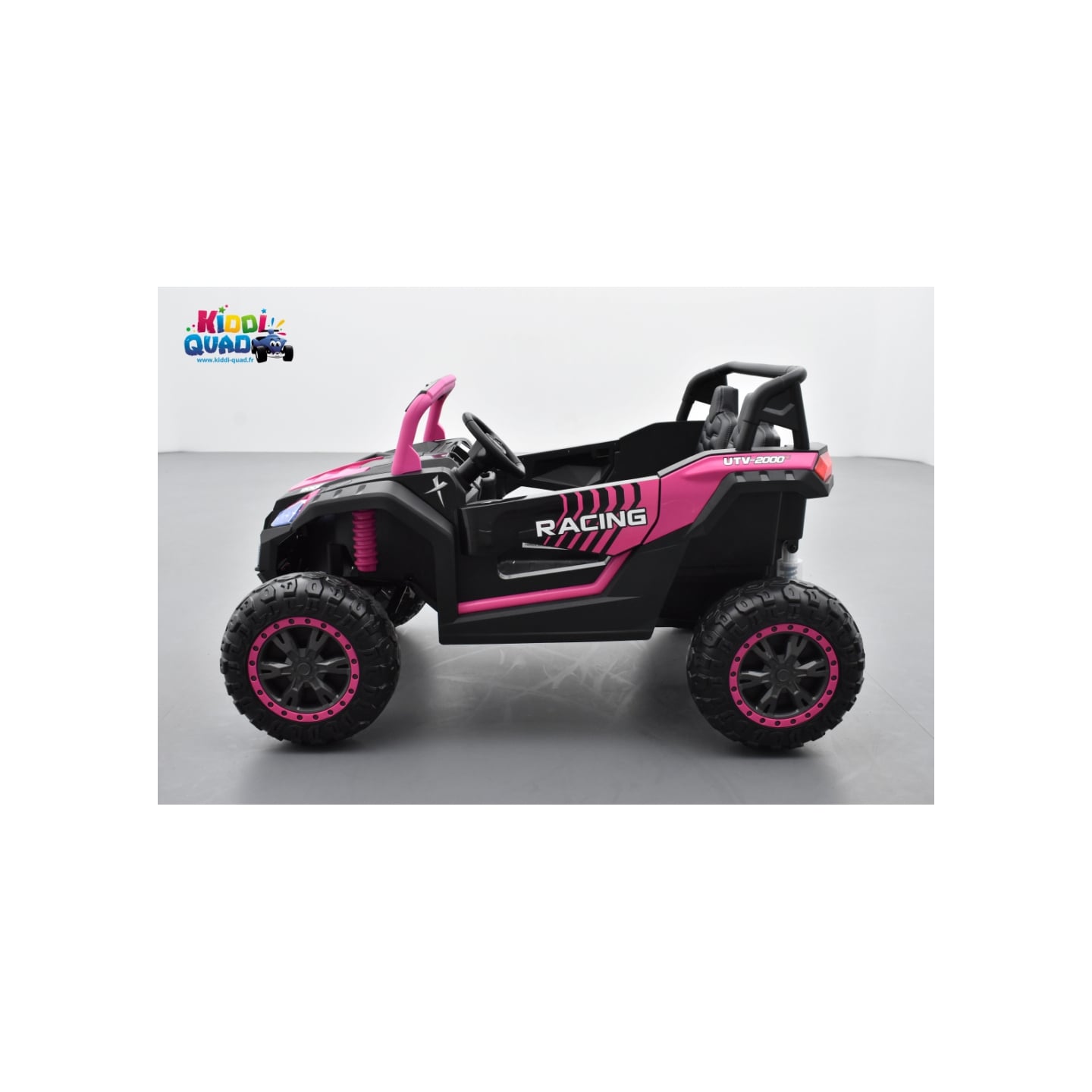 Buggy Big Horn 24 Volts 7Ah rose, 4 moteurs de 60 watts, buggy deux places, buggy électrique enfant