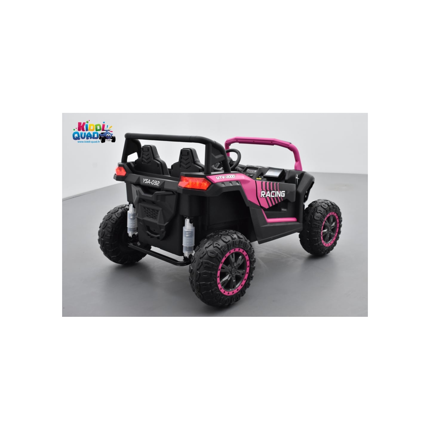 Buggy Big Horn 24 Volts 7Ah rose, 4 moteurs de 60 watts, buggy deux places, buggy électrique enfant