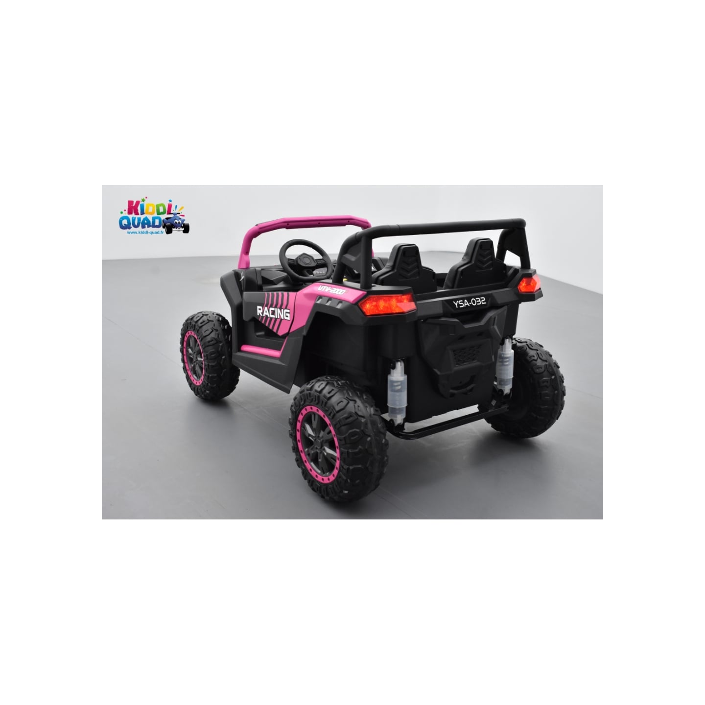 Buggy Big Horn 24 Volts 7Ah rose, 4 moteurs de 60 watts, buggy deux places, buggy électrique enfant