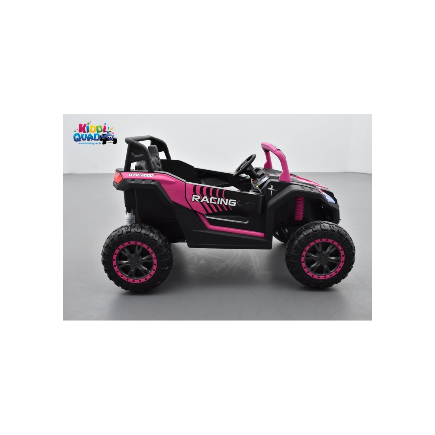 Buggy Big Horn 24 Volts 7Ah rose, 4 moteurs de 60 watts, buggy deux places, buggy électrique enfant