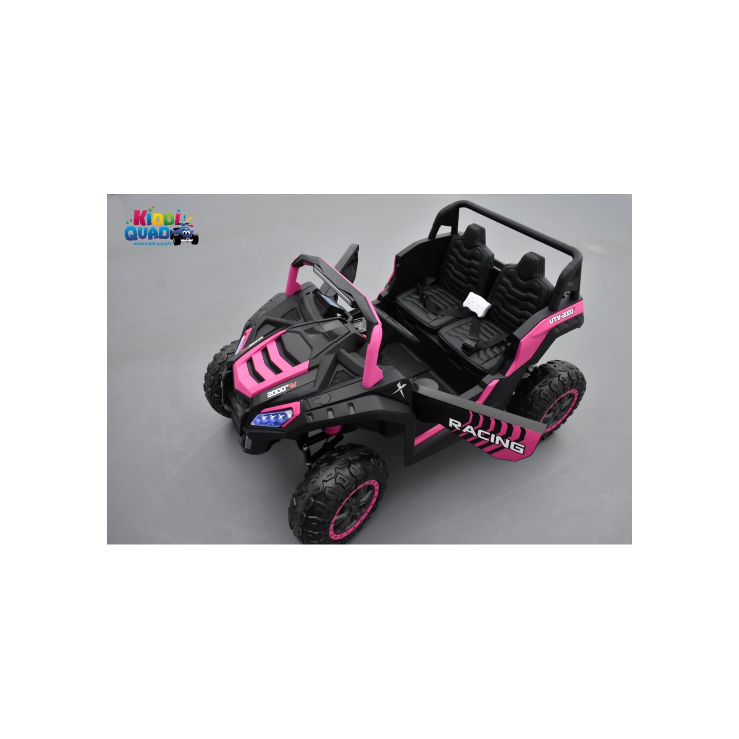 Buggy Big Horn 24 Volts 7Ah rose, 4 moteurs de 60 watts, buggy deux places, buggy électrique enfant