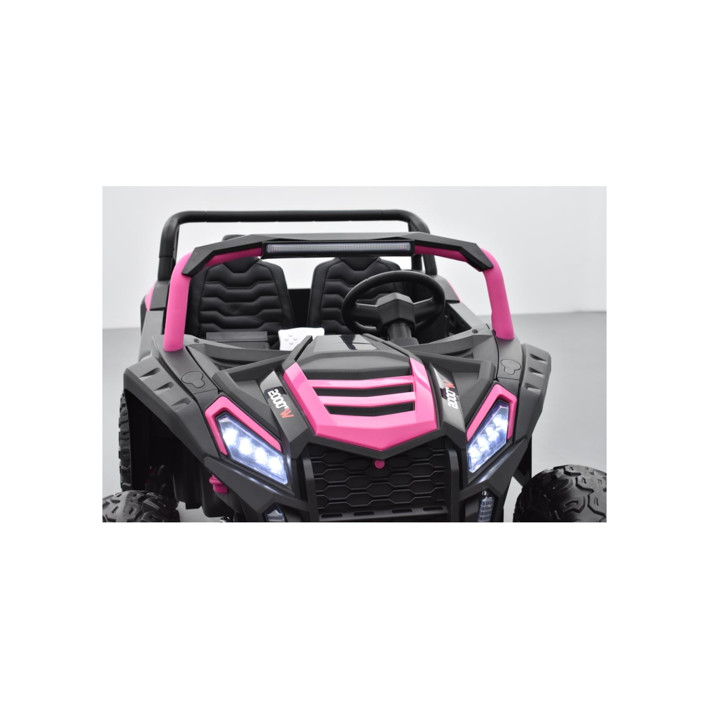Buggy Big Horn 24 Volts 7Ah rose, 4 moteurs de 60 watts, buggy deux places, buggy électrique enfant
