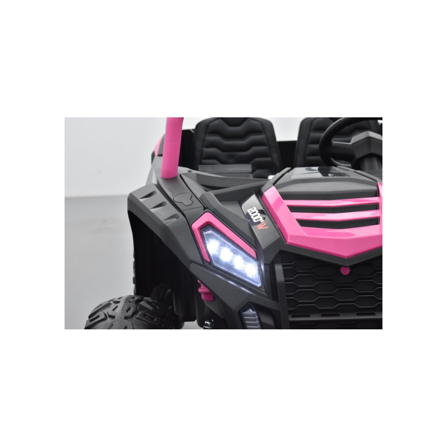 Buggy Big Horn 24 Volts 7Ah rose, 4 moteurs de 60 watts, buggy deux places, buggy électrique enfant