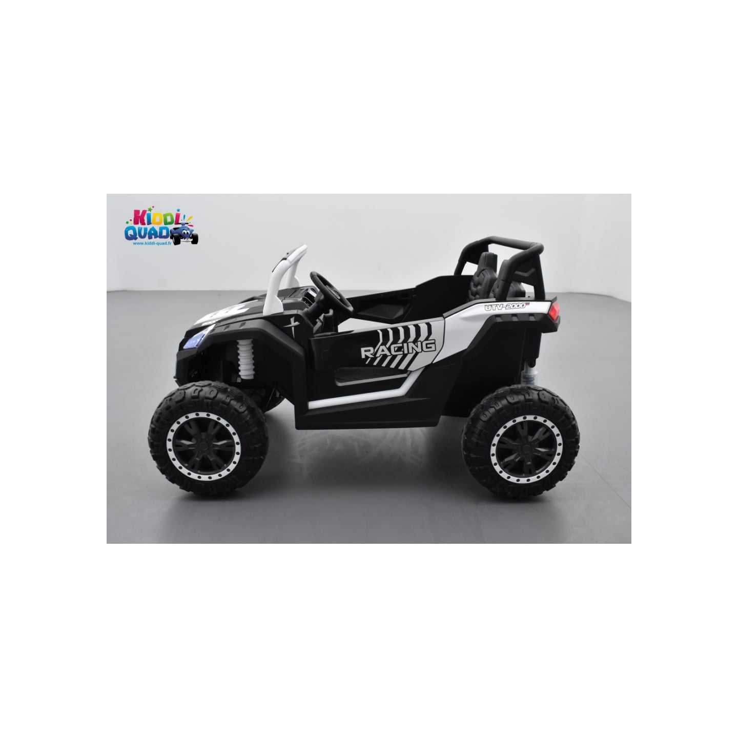 Buggy Big Horn 24 Volts 7Ah blanc, 4 moteurs de 60 watts, buggy deux places, buggy électrique enfant