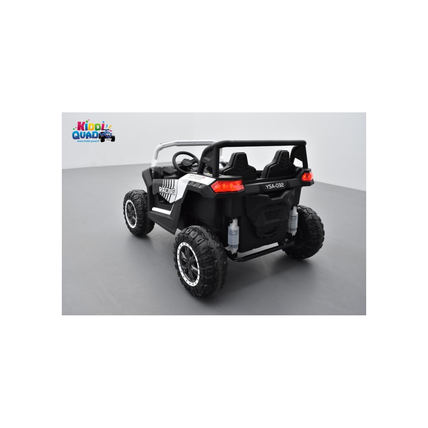 Buggy Big Horn 24 Volts 7Ah blanc, 4 moteurs de 60 watts, buggy deux places, buggy électrique enfant