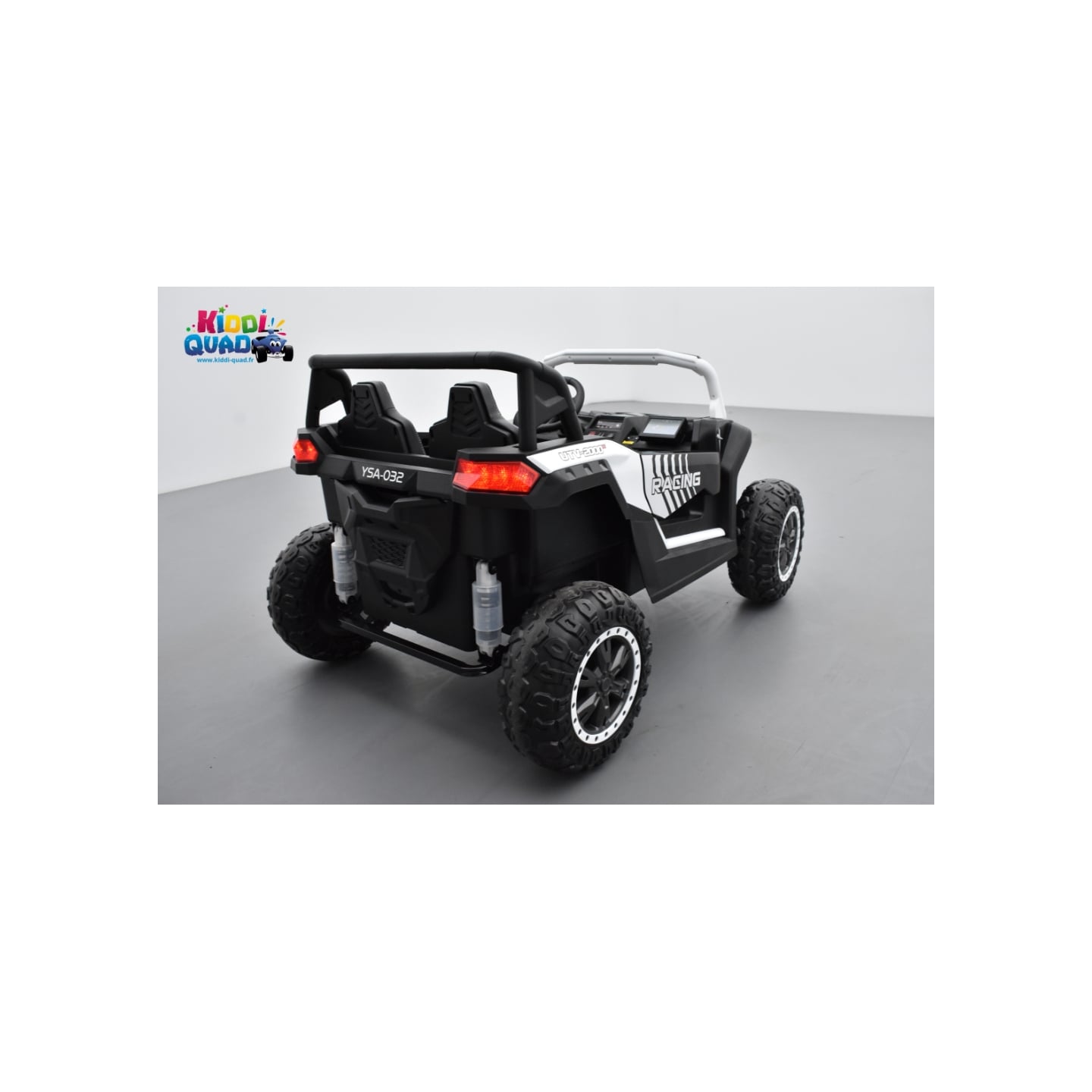 Buggy Big Horn 24 Volts 7Ah blanc, 4 moteurs de 60 watts, buggy deux places, buggy électrique enfant