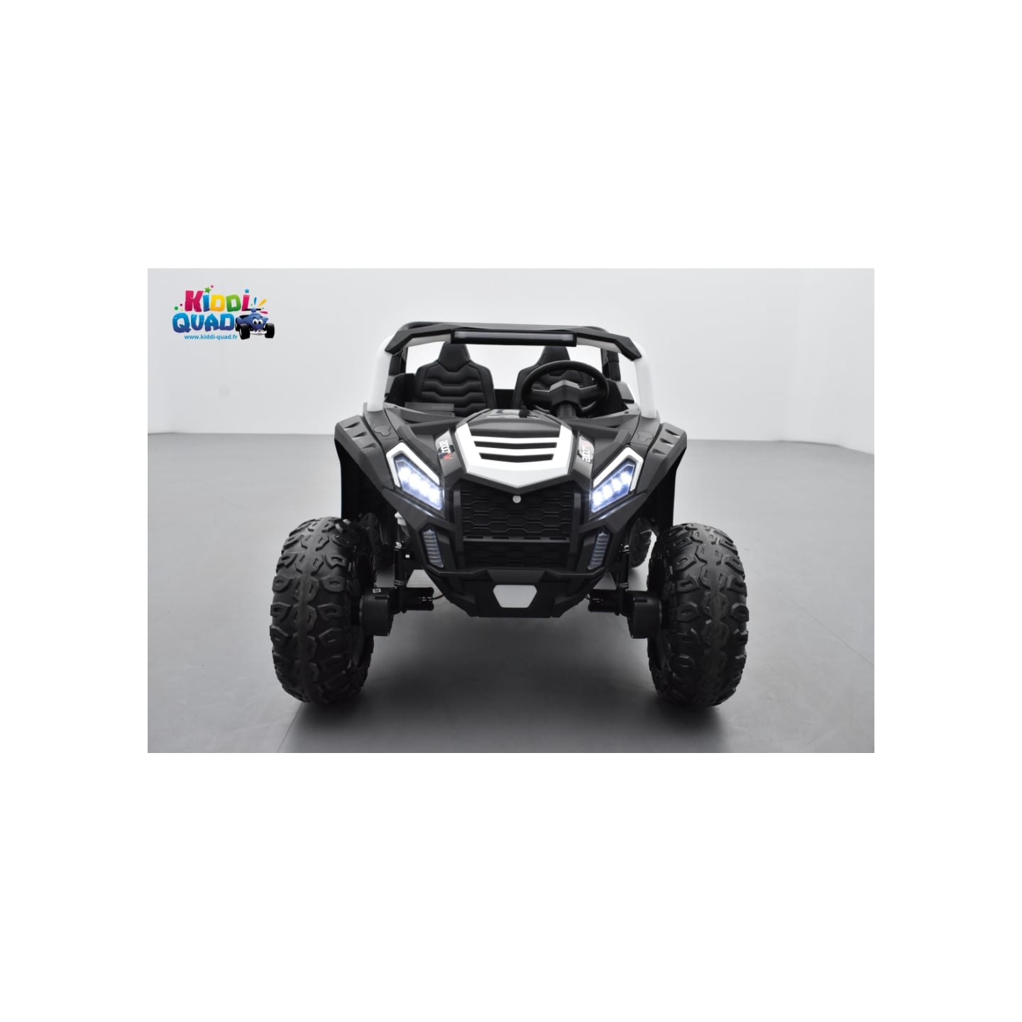 Buggy Big Horn 24 Volts 7Ah blanc, 4 moteurs de 60 watts, buggy deux places, buggy électrique enfant