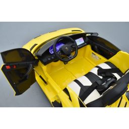 Lamborghini SVJ Jaune 24 Volts Drift Edition 2 places, voiture électrique enfant 24 Volts 7Ah, 2 moteurs