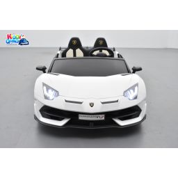 Lamborghini SVJ Blanc 24 Volts Drift Edition 2 places, voiture électrique enfant 24 Volts 7Ah, 2 moteurs