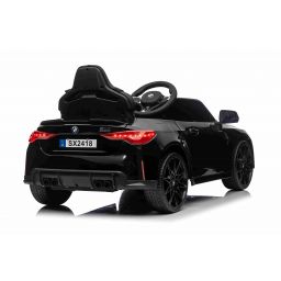 BMW M4 Noir métallisée, voiture électrique enfant 12 Volts télécommande parentale 2.4 Ghz, 2 moteurs