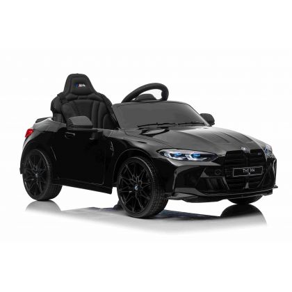 BMW M4 Noir métallisée, voiture électrique enfant 12 Volts télécommande parentale 2.4 Ghz, 2 moteurs