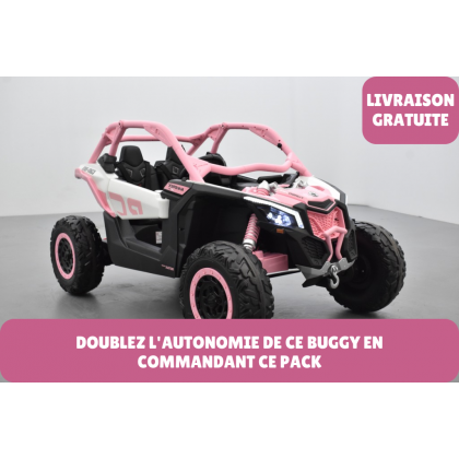 Pack Can-Am rose + pack batterie 24V7AH avec Adaptateur "Y" + chargeur + housse + plaques