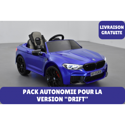 Pack BMW M5 Bleu Version "Drift" + 2ème chargeur + 2ème pack batterie + housse + plaque