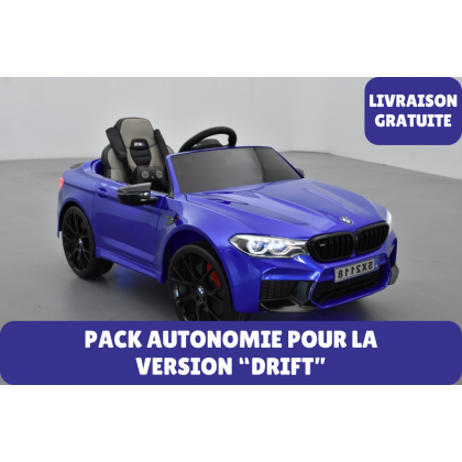 Pack BMW M5 Bleu Version "Drift" + 2ème chargeur + 2ème pack batterie + housse + plaques
