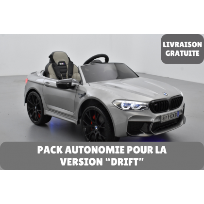 Pack BMW M5 Gris Version "Drift" + 2ème chargeur + 2ème pack batterie + housse + plaque