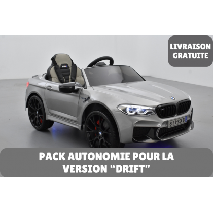 Pack BMW M5 Gris Version "Drift" + 2ème chargeur + 2ème pack batterie + housse + plaques