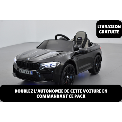 Pack BMW M5 Noir + 2ème chargeur + 2ème pack batterie + housse + plaque