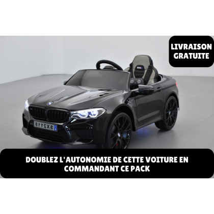 Pack BMW M5 Noir + 2ème chargeur + 2ème pack batterie + housse + plaques