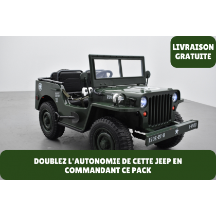 Pack Willys 24V verte + 2ème chargeur + 2ème pack batterie + housse + plaques