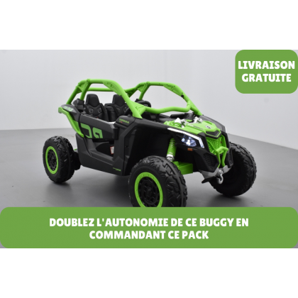 Pack Can-Am vert + pack batterie 24V7AH avec Adaptateur "Y" + chargeur + housse + plaques