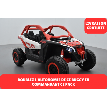 Pack Can-Am rouge + pack batterie 24V7AH avec Adaptateur "Y" + chargeur + housse + plaques