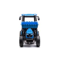 Tracteur agricole Bleu pour enfant avec remorque, véhicule électrique pour enfant, 24Volts - 7AH, 2 moteurs