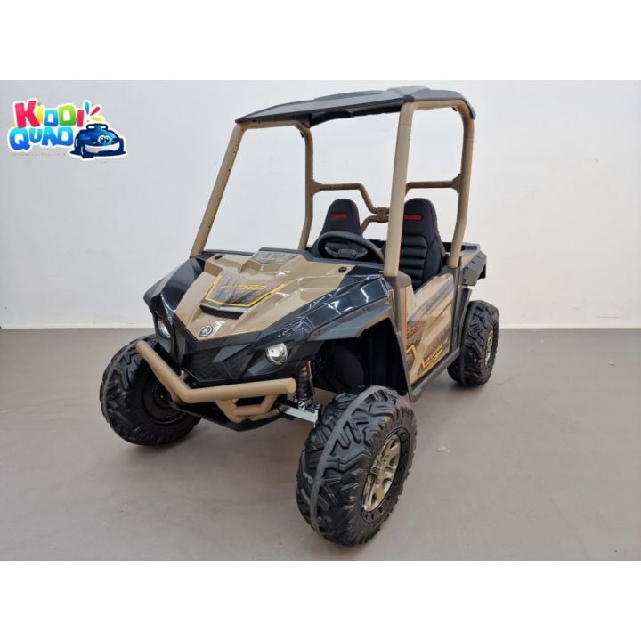 Buggy Yamaha Wolverine X2 Marron avec toit, Buggy électrique pour enfant 24Volts 7 Ah, 2 moteurs