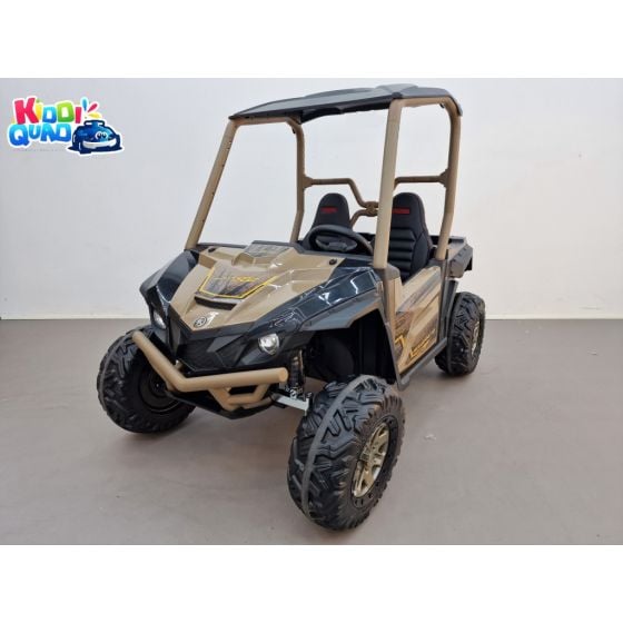 Buggy Yamaha Wolverine X2 Marron avec toit, Buggy électrique pour enfant 24Volts 7 Ah, 2 moteurs