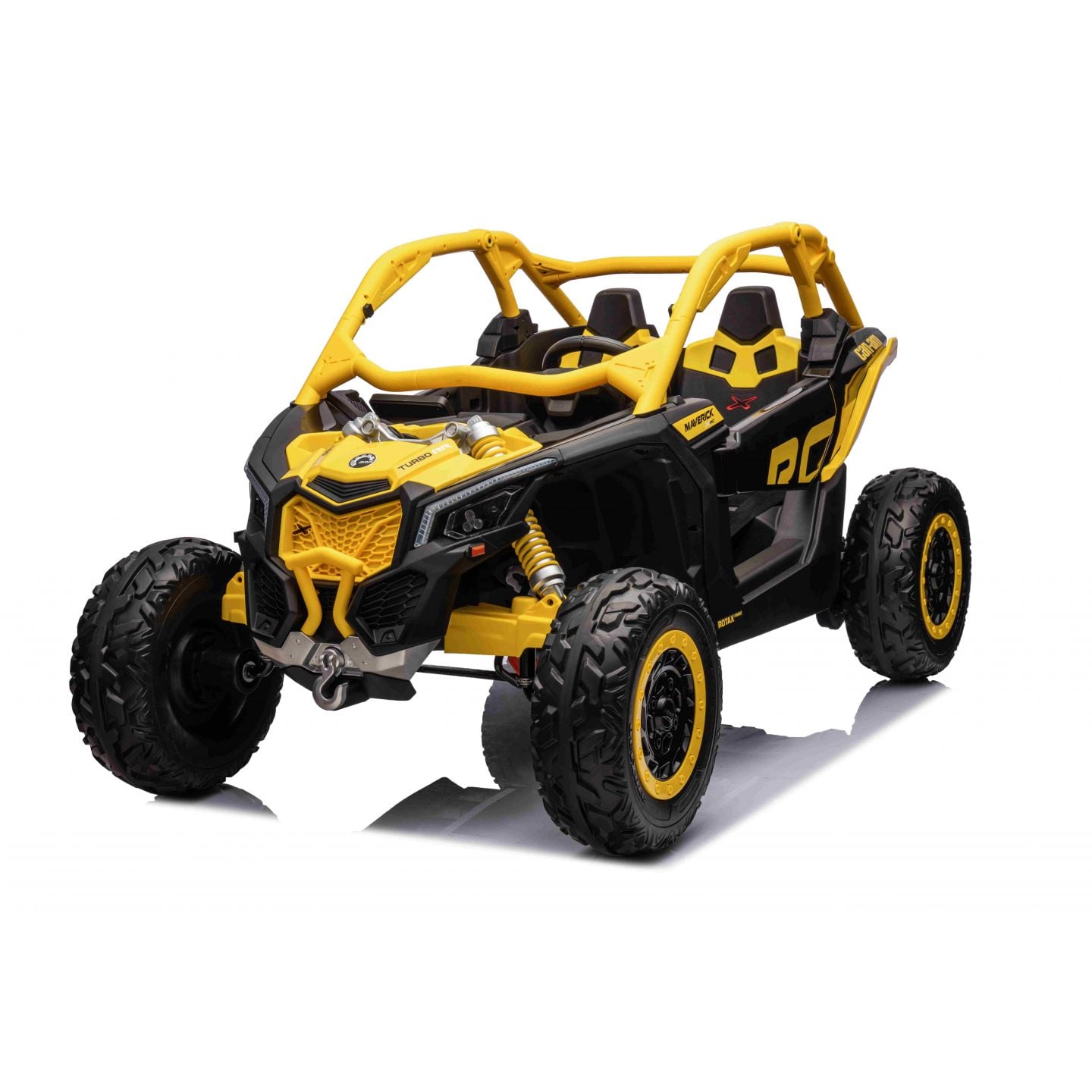 Buggy Can-Am "Maverick" 24 Volts électrique enfant Jaune, buggy électrique enfant 24 Volts 7 Ah, 4 moteurs