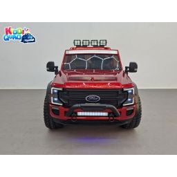 Ford Super Duty F450 Rouge Métallisée, voiture électrique pour enfant 2 places, 24V 10 Ah, 4 moteurs