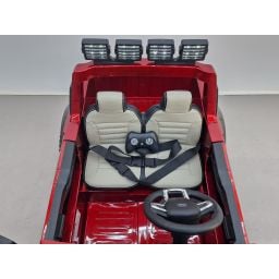 Ford Super Duty F450 Rouge Métallisée, voiture électrique pour enfant 2 places, 24V 10 Ah, 4 moteurs