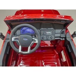 Ford Super Duty F450 Rouge Métallisée, voiture électrique pour enfant 2 places, 24V 10 Ah, 4 moteurs