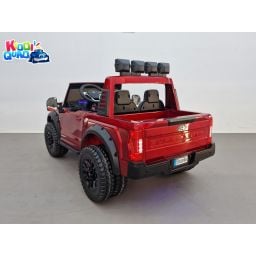 Ford Super Duty F450 Rouge Métallisée, voiture électrique pour enfant 2 places, 24V 10 Ah, 4 moteurs