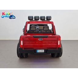 Ford Super Duty F450 Rouge Métallisée, voiture électrique pour enfant 2 places, 24V 10 Ah, 4 moteurs