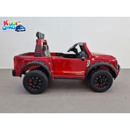 Ford Super Duty F450 Rouge Métallisée, voiture électrique pour enfant 2 places, 24V 10 Ah, 4 moteurs