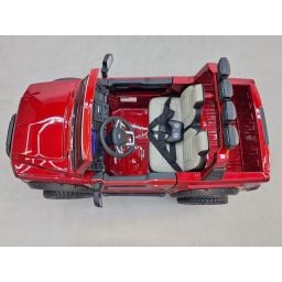Ford Super Duty F450 Rouge Métallisée, voiture électrique pour enfant 2 places, 24V 10 Ah, 4 moteurs