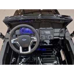 Ford Super Duty F450 Noir Métallisée, voiture électrique pour enfant 2 places, 24V 10 Ah, 4 moteurs