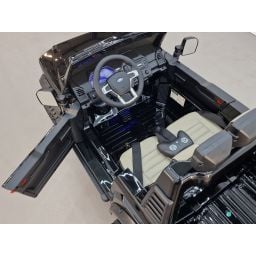 Ford Super Duty F450 Noir Métallisée, voiture électrique pour enfant 2 places, 24V 10 Ah, 4 moteurs