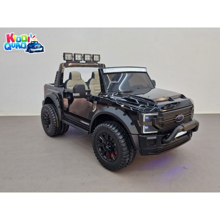 Ford Super Duty F450 Noir Métallisée, voiture électrique pour enfant 2 places, 24V 10 Ah, 4 moteurs