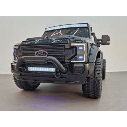 Ford Super Duty F450 Noir Métallisée, voiture électrique pour enfant 2 places, 24V 10 Ah, 4 moteurs