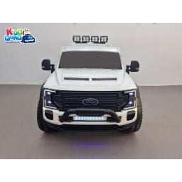 Ford Super Duty F450 Blanc, voiture électrique pour enfant 2 places, 24V 10 Ah, 4 moteurs