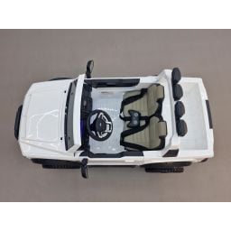 Ford Super Duty F450 Blanc, voiture électrique pour enfant 2 places, 24V 10 Ah, 4 moteurs