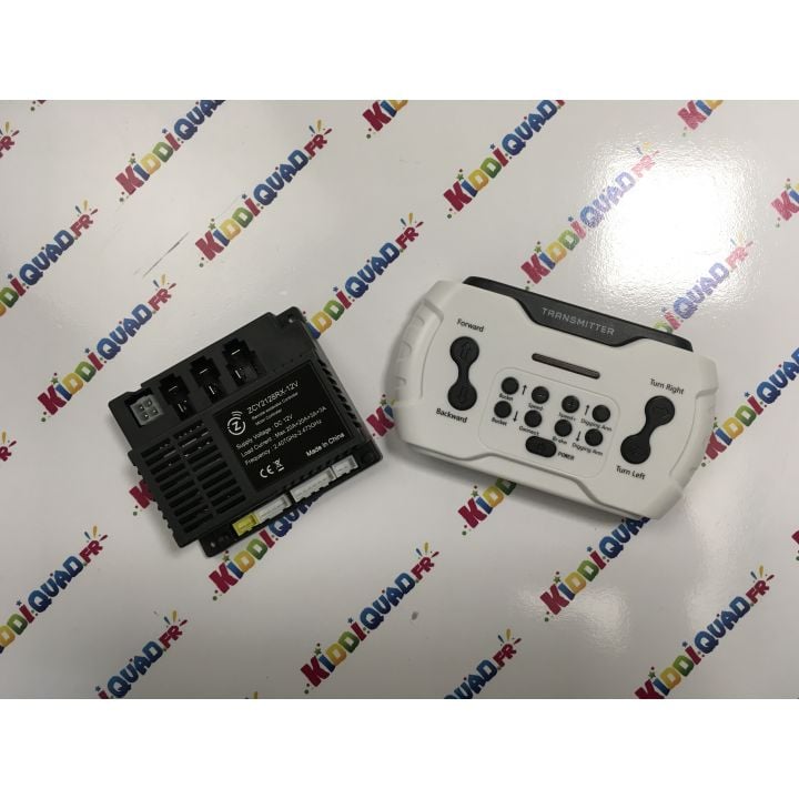 Pack Boitier de contrôle 2.4Ghz + télécommande parentale pour tracteur pelleteuse 12V