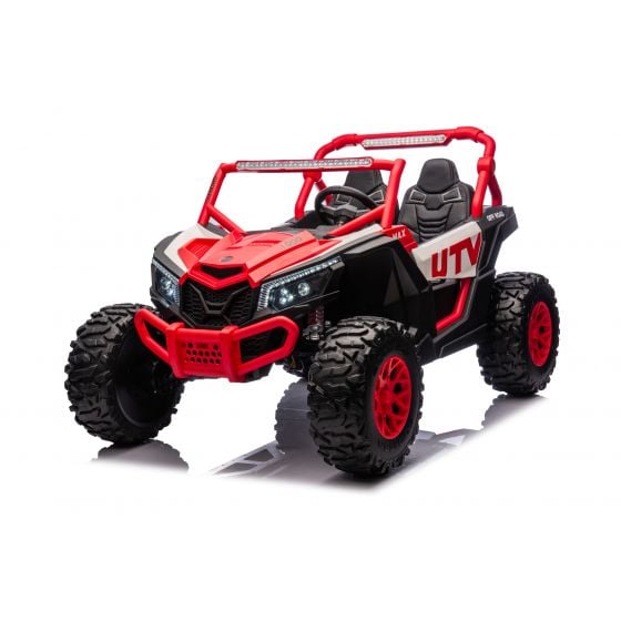 Buggy UTV XXL 24 Volts 14Ah Rouge/Blanc, buggy électrique enfant, version 2 places - 4 moteurs